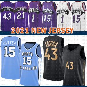 billiges neues Vince 15 Carter Basketballtrikot Pascal 43 Siakam Herren Kyle 7 Lowry Mesh Retro Tracy 1 McGrady Jugend Kinder Marcus 21 Camby Brown