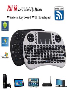 Tastiera inglese wireless Rii I8 con touchpad 24G Telecomando multimediale Fly Air Mouse per PCAndriod TV BoxXbox360 Builti3315227