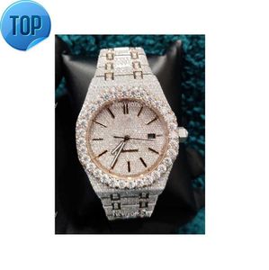 Preço de fábrica por atacado hip hop iced out moissanite diamante moda jóias vvs moissanite relógios masculinos do fornecedor indiano
