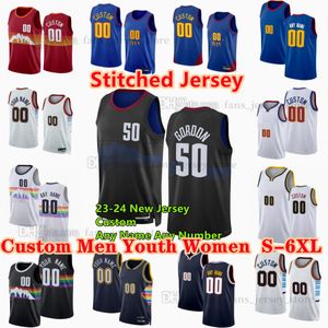 Maglie da basket personalizzate S-6XL 23-24 stagioni cucite Nikola Jamal Murray Jokic Michael Porter Jr. Gordon Caldwell-Pope Jalen Pickett DeAndre Jordan Justin Holiday