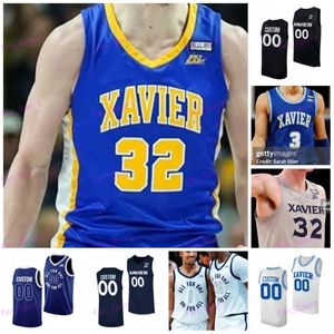 Personalizado Costurado Xavier Mosqueteiros Basquete Jersey Mens Juventude 0 Souley Boum 2 Jerome Hunter 4 Cesare Edwards 12 Kam Craft 15 KyKy Tandy 30 David West Xavier Jerseys