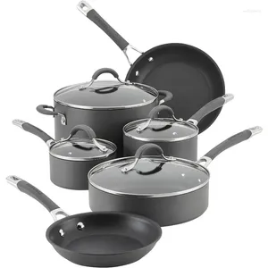 Köksredskap sätter Circulon 83903 Radiance Hard Anodised Nonstick Pots and Pans Set 10 Piece Grey
