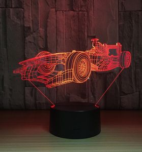 New 3d Lights F1 Racing Colorful Touch Lamp Acrylic Led Touch Led Usb Luminaria Led Night Light Room Lamp2683478