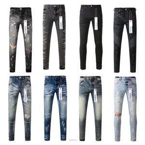 Lila Jeans, Designer-Jeans für Herren, hochwertige Hose, Vintage-Luxus-Punk-Denim, Punktmuster, Herren, lila Lochhose, Retro-Lila-Markenjeans