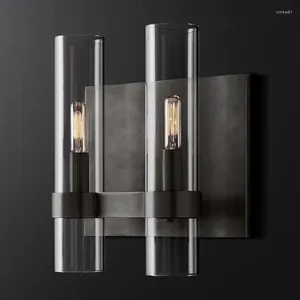 Wall Lamp Modern Designer Luxurious Light Glass Shade Black Bedroom Bedside Living Room Restaurant Fixtures Led Sconces