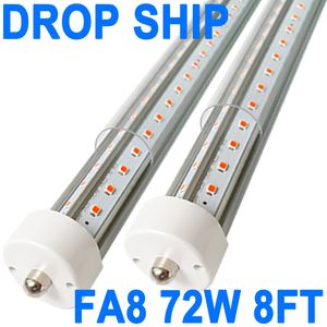 8FT LED Tube Light, T8 8FT LED Shop Light Bulbs 72W Cool White FA8 Base, Replacement for Florescent Fixtures 6500K for Warehouse Workshop Mall Shop Garage crestech