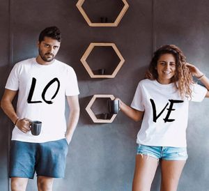 Women039S tshirt Love Par Matching Kläder Set Girlfriend och Boy Friend Outfit Couples T Shirt For Lovers Unisex Top Stre7652720