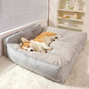 Cama grande para cães pequenos e médios, ninho de lã macia, sofá grande para cachorro, casa de gato quente de inverno para animais de estimação, suprimentos para cama de dormir