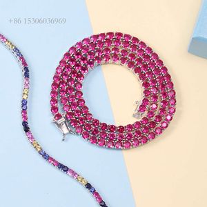 Wholesale Jewelry Necklace Bracelet 3Mm 4Mm 5Mm Drop Shipping Cheap Corundum S Sterling Sier Tennis Chain