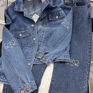 Kvinnors jackor jackor designer denim broderi denims passar cardigan coat jeans två-pies kvinnor kläder uati 240301