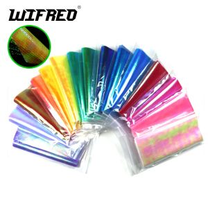 Lures Wifreo 5bags X 15cmX110cm Holographic Flash Film Durable Sabiki Fish Skin Film Assit Hook Wing Shrimp Fly Tying Material