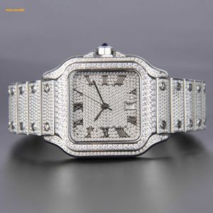 Hip Hop Bust aşağı 41mm Erkek Buzlu Markalı Markalı Saat Petek Ayarı VVS Moissanite Hip Hop Ice Out Lüks Saat