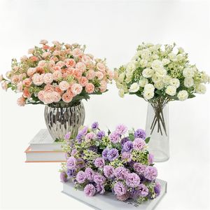 20 głowic kwiatowych 1 pęczka europejskiego małego bzdury Carnation sztuczne kwiaty hurtowe fotografia domowa miękka