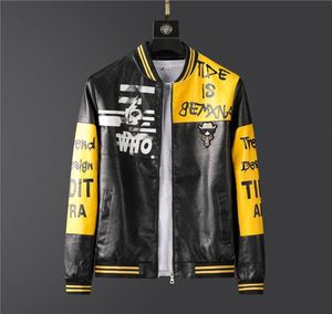 20er Jahre Herbst und Winter Herrenmode 039er Jahre Lederjacke Luxus College Motorrad Stickerei lässige Baseballjacke Kunstleder 4915264