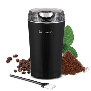 Araçlar Kahve Bean Grinder Electric, Gıda Robotu, Food Mixer, 200W Güçlü Spice Grinder Electric, 12 su bardağı/2.7oz, fırça, siyah