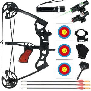 Bow Arrow Compound Ta ner remskivor rostfritt stål Båge 45 kg pilar för fiskskytte nattjakt utomhus bågskytte jakt skytte yq240301