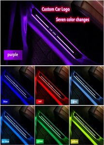 MOTOCOVERS LED Car Door Borders Decoration Lights USB Scuff Plate Pedal Sill Pathway Light For Most Of Vehicles Custom Logo Suitab5909252