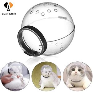 Grooming Breathable Cat Muzzle AntiBite AntiLicking Cat Grooming Bath Trim Nails Supplies Transparent Space Hood Muzzle Puppy Accessory