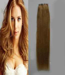 Taśma w ludzkich włosach przedłużanie 100 g prawdziwe ludzkie włosy 25 g na kawałek taśma w blond przedłużanie 40pcs skóra taśmowa taśma Extensi2114751