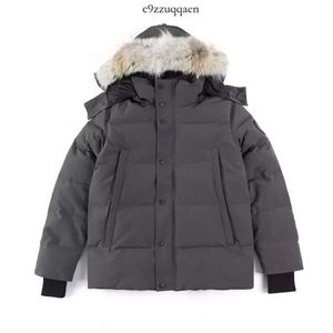 Piumino da uomo di alta qualità Cappotto d'oca Vera pelliccia di lupo grande Cappotto canadese Wyndham Abbigliamento Stile di moda Capispalla invernale Parka 282