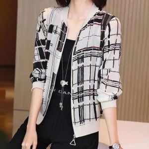 Jackets Woman Floral Print Zipper Casual Casual Summer Summer Manga longa Longe Bomber Jacket Coat Ladies Fashion Tops