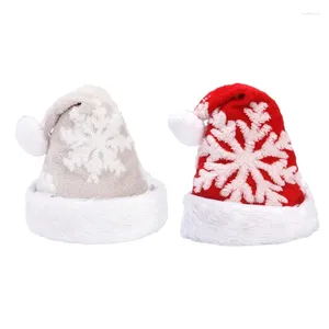 BERETS 2XPC PLUSH JUL HAT SNOWFAKE Santa Red/ Grey Winter Xmas For World Football Day International Basketball