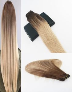 Fasci di capelli umani Ombre 4 Dissolvenza a 18 punti salienti Capelli vergini brasiliani 100G per pacchetto Estensioni di trama di capelli umani lisci1526078