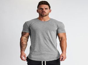 Ny Plain Clothing Fitness T -shirt Men Oneck Tshirt Cotton Bodybuilding Tee Shirts Slim Fit Tops Gym Tshirt Homme8818319