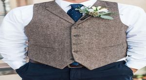 Gilet da uomo da sposa Gilet slim casual di moda Gilet con bavero in lana Gilet da sposo slim fit formale Custom Made7249116
