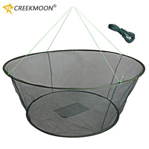 Ferramentas Dobrável Gota Pesca Rede Aberta 100/80 CM Lagostins Catcher Malha de Rede de Fundição para Armadilha de Peixe/Gaiola Camarão Isca Caranguejo Camarão Rede