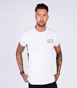 Mens Summer gyms Fitness Tshirt Crossfit Bodybuilding Slim Shirts printed Oneck Short sleeves cotton Tee Tops clothing3102971