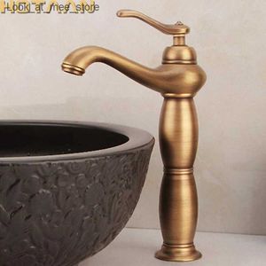 Bathroom Sink Faucets Bathroom high basin faucet antique bronze brass mixer solid copper luxury European style faucet torneiras para banheiro crane YT-5062 Q240301