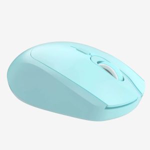 Ratos sem fio mouse 2.4g mouse silencioso com receptor usb mouse de computador portátil para pc tablet portátil (azul)