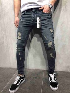Mode Herren Jeans Straight Slim Fit Biker Jeans Hosen Distressed Skinny Ripped Destroyed Denim Jeans Washed Hiphop Hosen