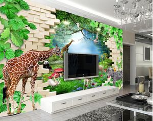 2021 Custom 3D Wallpaper Animal jungle Wall papers Home Decor Living Room Bedroom Landscape Background Mural3227268