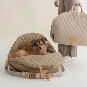 Mats Cama de cachorro Tote bolsa de cachorro carro assento de animal de estimação Cama de animais portátil de algodão portátil