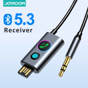 Speakers Joyroom Bluetooth Aux Adapter Wireless Car Bluetooth audio Receiver HiFi Deep Bass Sound Handsfree Adapter for Car Speaker