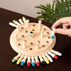 Wooden Multifunctional Exercises Children's Color Memory Cognition Board Game Chess Puzzle Toys For Boy and Girl Birthday Gifts For Kids