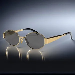 A008 высококачественные винтажные овальные солнцезащитные очки из сплава, роскошные солнцезащитные очки UV400 для мужчин, модные роскошные солнцезащитные очки, брендовые женские солнцезащитные очки