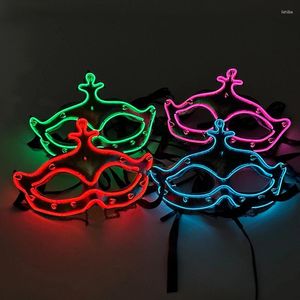 Fontes de festa tipo luminoso led steampunk corrente máscara halloween masquerade dança brilhando no escuro