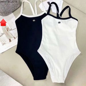 Weibliche Chanelliness-Kanäle Damen-Bademode Bade-Designer-Bikini-Badeanzüge Sexy Solid Summer Ribbed Frauen-Einteiler-Badeanzug-Anzug Taillenhoher Strand cc Wea