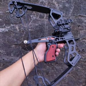 Bow Arrow 40 kg Mini Compound Bow Black Hawk -S Archery Equipment Triangle Bow Icke -Bending Straight Bow Outdoor Sports YQ240301