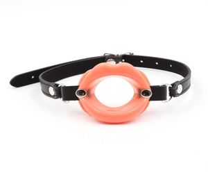 Nuovi giocattoli erotici Schiavo bdsm Bondage Strap Labbra O Ring Gag Fetish Silicone Bocca aperta Gag Pompino Giocattoli adulti del sesso per coppie2031981