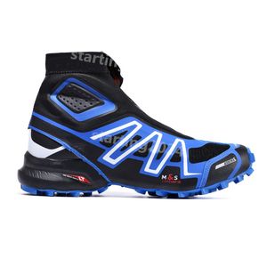 Ny Snowcross Advanced CS Trail Winter Snow Boots White Black Volt Blue Red Sock Chaussures Mens Trainers Boot Shoes 40-46 Högkvalitativ T31