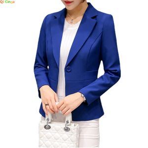 Blazer Giacca da abito blu royal Cappotto elegante da donna Cappotto nuovo autunno Donna Blazer rosa, rosso, bianco, nero Top da ragazza Reefer Jackets