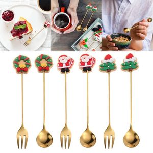 Dinnerware Sets Small Dining Table Set For 4 Round Christmas Wreath Stainless Steel Tableware Fork Service Type Eating Utensils Spoon