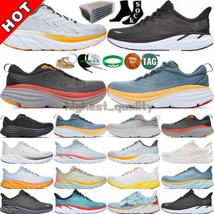 One Running Shoes For Men Women Bondi Clifton 8 Carbon Black Athletic Shoe Shock Absorbering Road Highway Climbing Mens Womens andningsbara utomhuslöpare Sneakers