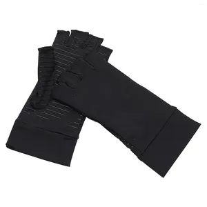 Supporto per il polso 1 paia/pacco Compressione Salute articolare Artrite Guanti Brace Mezze dita Donna Uomo Nero Sollievo dal dolore Antiscivolo Terapia