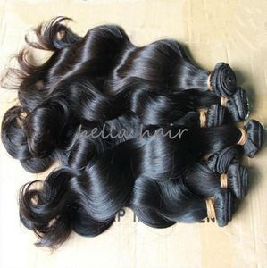 Bella Hair 8a Peruvian Human Hair Weave Naturalny czarny kolor ciała fala podwójna wątek3856637