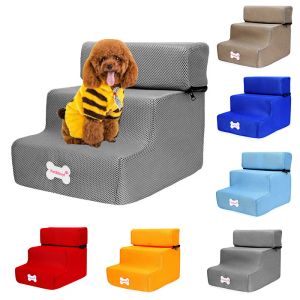 Matten Hundetreppe 2/3 Schichten Hundehaus Haustier Sofa Betttreppe Welpe Katzenbett Hund Stufen Mesh faltbar abnehmbares Haustier Kletterleiter Bett